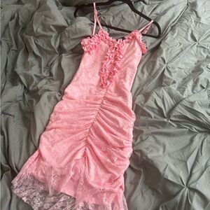 Fashion Nova Pink Asymmetrical Dress